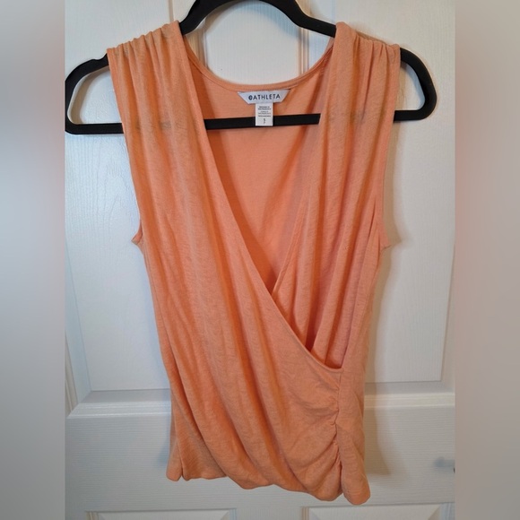 Athleta Women’s Breezy Wrap Tank Top In Orange Size Small - Picture 2 of 5